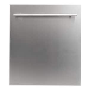 24 in. Top Control 6-Cycle Compact Dishwasher with 2 Racks in Stainless Steel & Modern Handle
