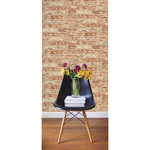 Stuccoed Red Brick Peel and Stick Wallpaper (Covers 28.18 sq. ft.)