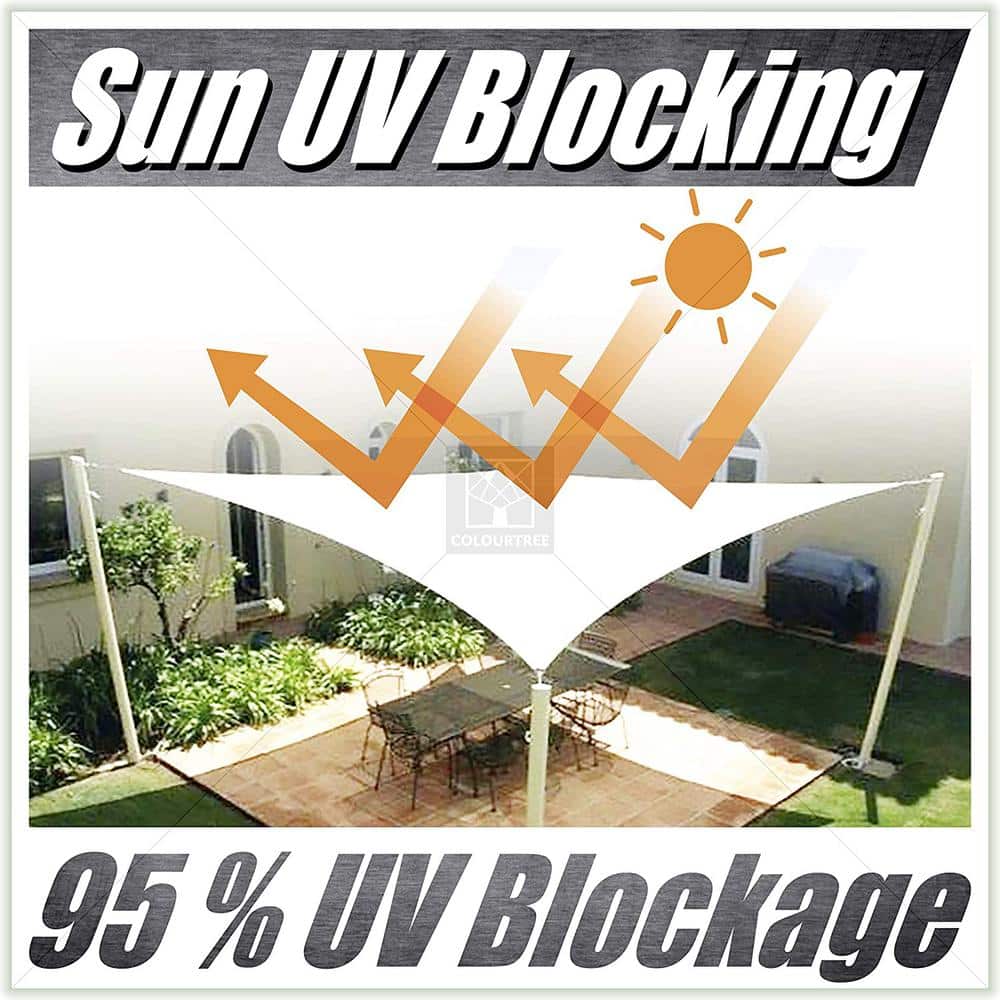 Beige 12' x 8' Rectangle HDPE Sun Shade Sail Canopy