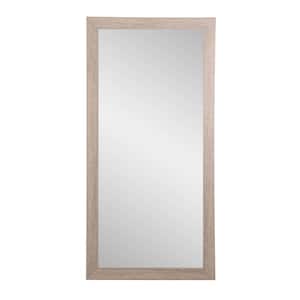 Oversized Brown/White Farmhouse Rustic Mirror (66 in. H X 32 in. W)