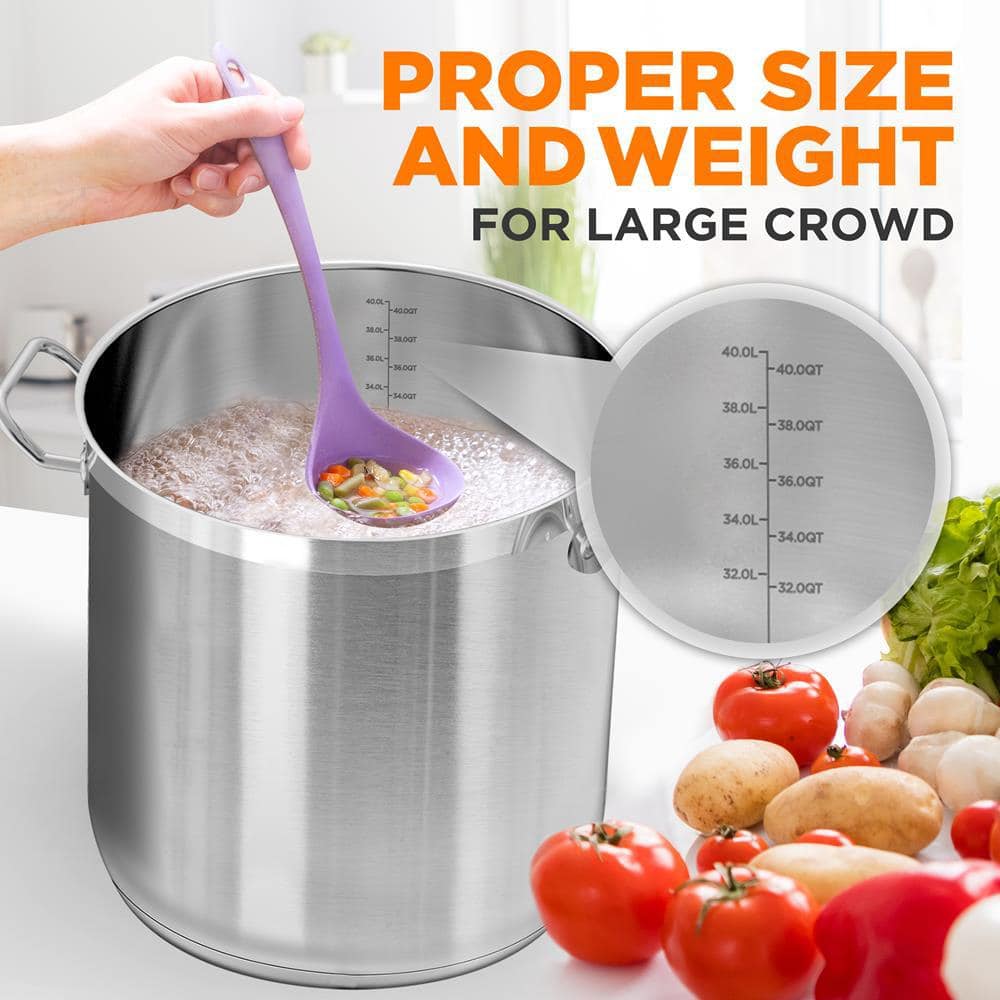 NutriChef 40 Quart Heavy Duty Stainless Steel Stockpot with Lid