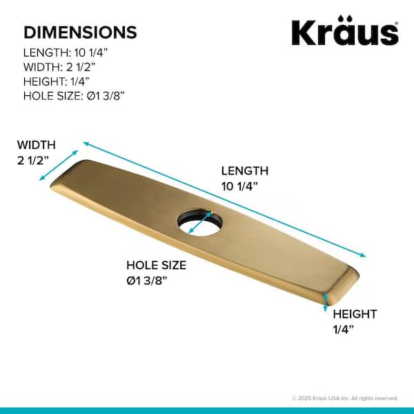 Plaque De Base Pour Robinet Kraus KPF-2630SS – Inox, Trou Unique, Pour évier De Cuisine