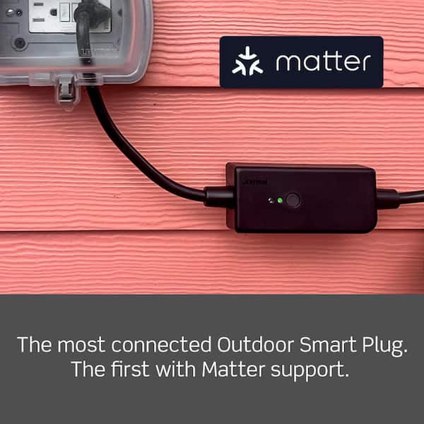 Leviton Decora Smart Wi-Fi Outdoor Plug, Matter Enabled, Weather Resistant,  works w/My Leviton, Anywhere Switch Companion D215O-R05-1RE - The Home Depot