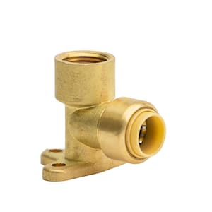 3/8 in. Push-to-Connect x FPT Brass Drop Ear 90-Degree Elbow Fitting