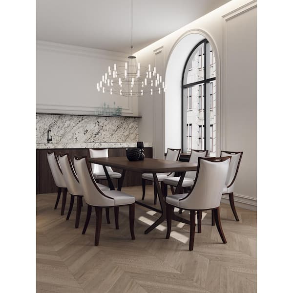Manhattan Comfort Emperor Grey Twill Dining Chair (Set of 2)