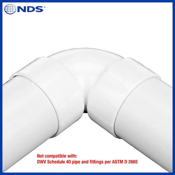 NDS PVC S&D 90° Elbow, 3 in. Hub X Hub 3P02 - The Home Depot