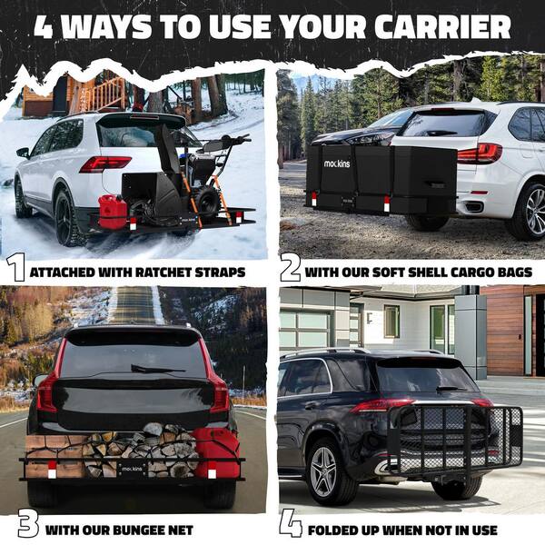 Mockins 500 lb. Capacity Hitch Mount Cargo Carrier Basket with 16