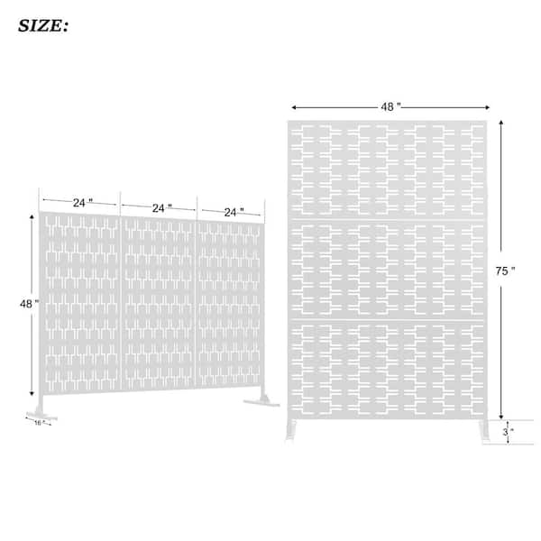 PexFix 75 x 48 in. White Modern Outdoor Screen Privacy Screen with