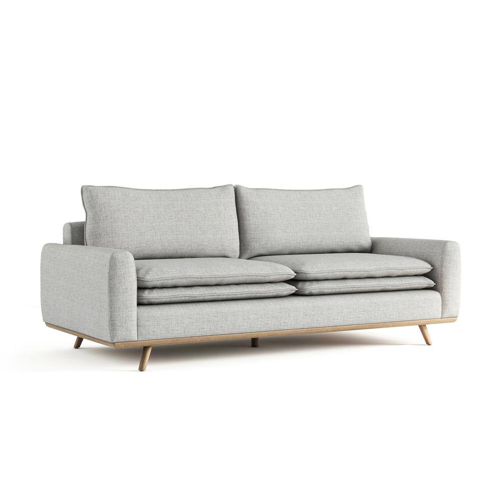Oak Light Gray Cotton Blend Lawson Sofa with Removable Cushions