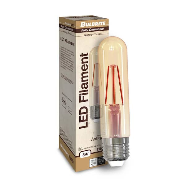 Bulbrite LED T9 2W Dimmable 2200k Antique Amber Light Bulb, 2 Pack (776608)