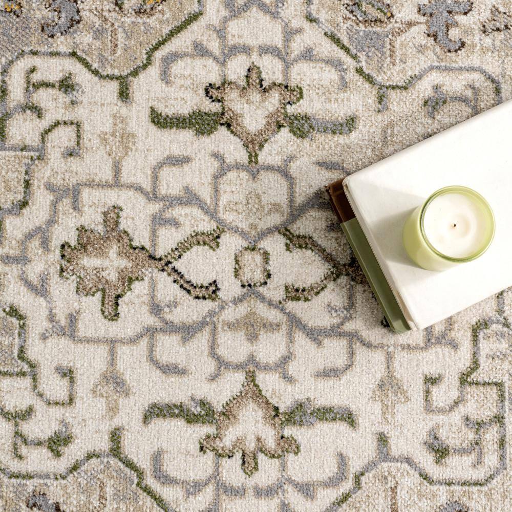 Cady Cream 8' x 10' Machine Washable Stain-Resistant Synthetic Area Rug