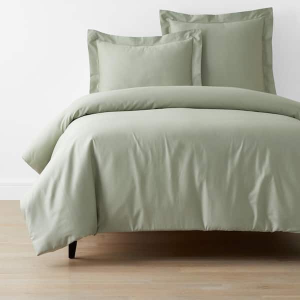 Company Cotton Light Sage Full Sateen Duvet Cover