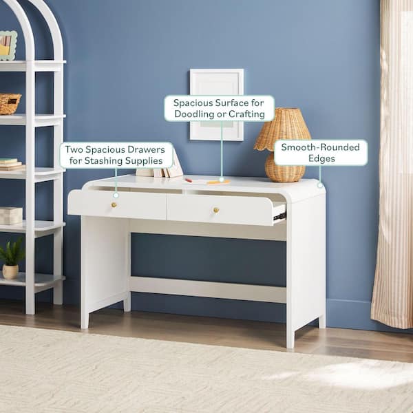 Walker Edison Furniture Company Zoey 45 in. Rectangle White Modern