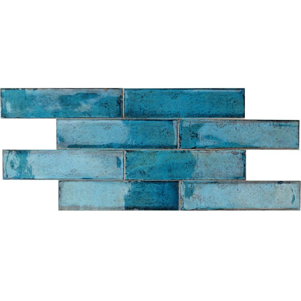 Moze Blue 3" x 12" Polished Ceramic Subway Wall Tile