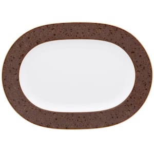 Tozan 16 in. (Brown) Porcelain Oval Platter