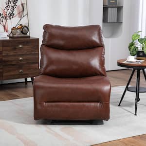 Flagship Oversized Extra Wide Brown Genuine Leather Electric Recliner Chair, Single Sofa with USB Port, 350 lbs