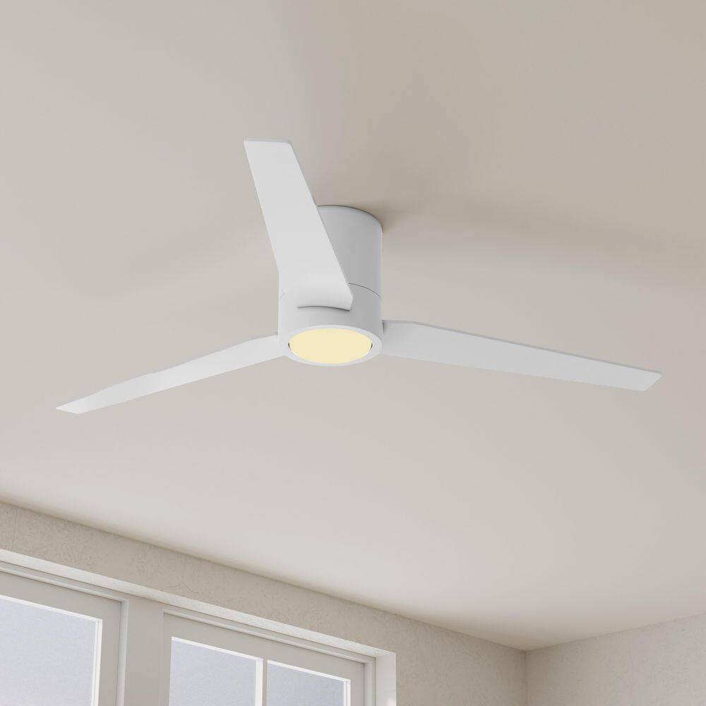 Braden 56'' Satin White LED Hugger Ceiling Fan with Remote