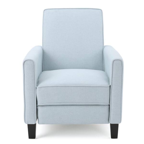 Noble House Darvis Light Sky Blue Fabric Recliner
