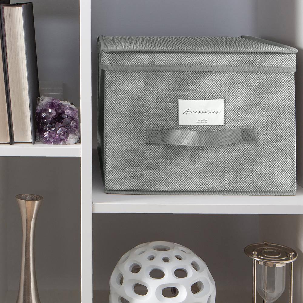Large Gray Foldable Plastic Lidded Storage Box