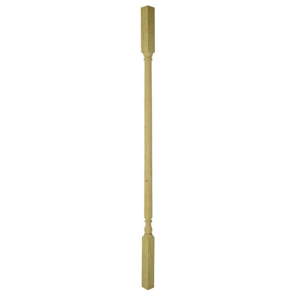 EVERMARK 39 in. x 1-1/4 in. Unfinished Red Oak Square-Top Baluster
