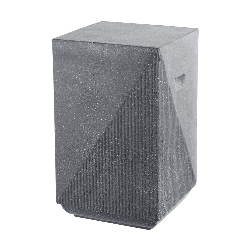 Adrian Gray Poly-Resin 20.75" Square Accent Table