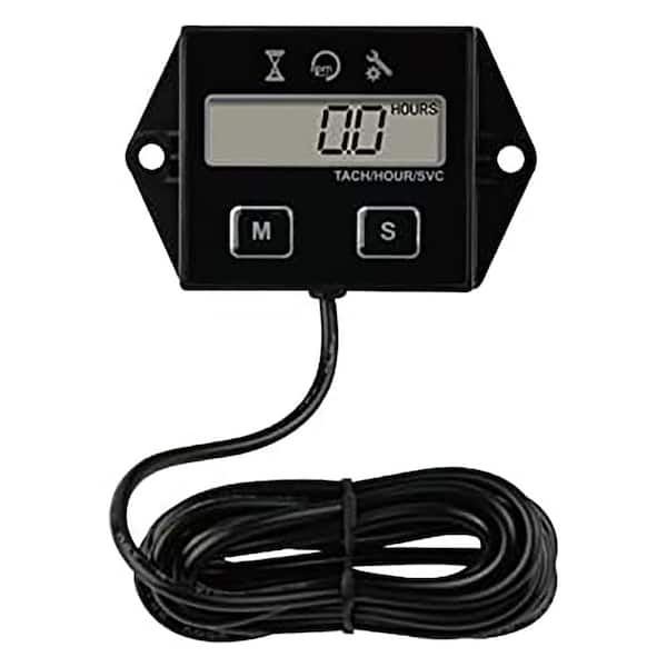 Digital Inductive Tach Hour Meter RPM Gauge Lawn Mower Scooter Dirt Bike Tractor Generator Marine Motorcycle Snowblower