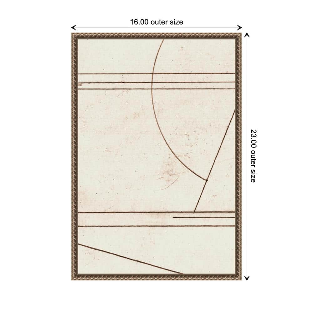 Minmod No1 Abstract Canvas Wall Art with Bronze Frame, 16 x 23-in