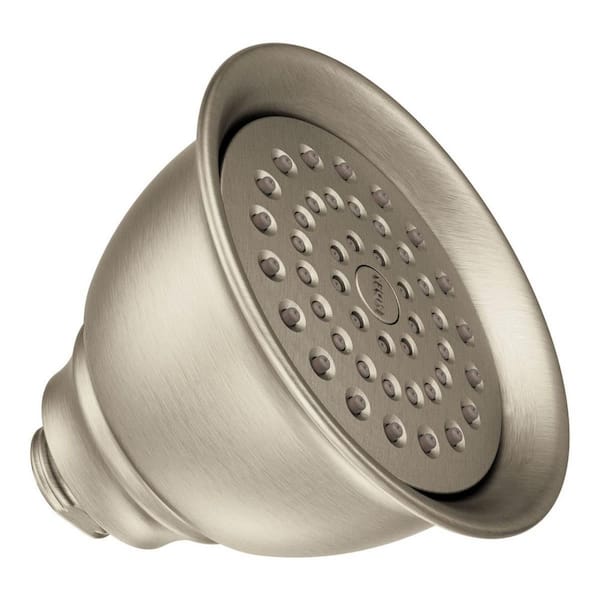 1-Spray Pattern 4.38 in. Wall Mount Fixed Shower Head in Brushed Nickel