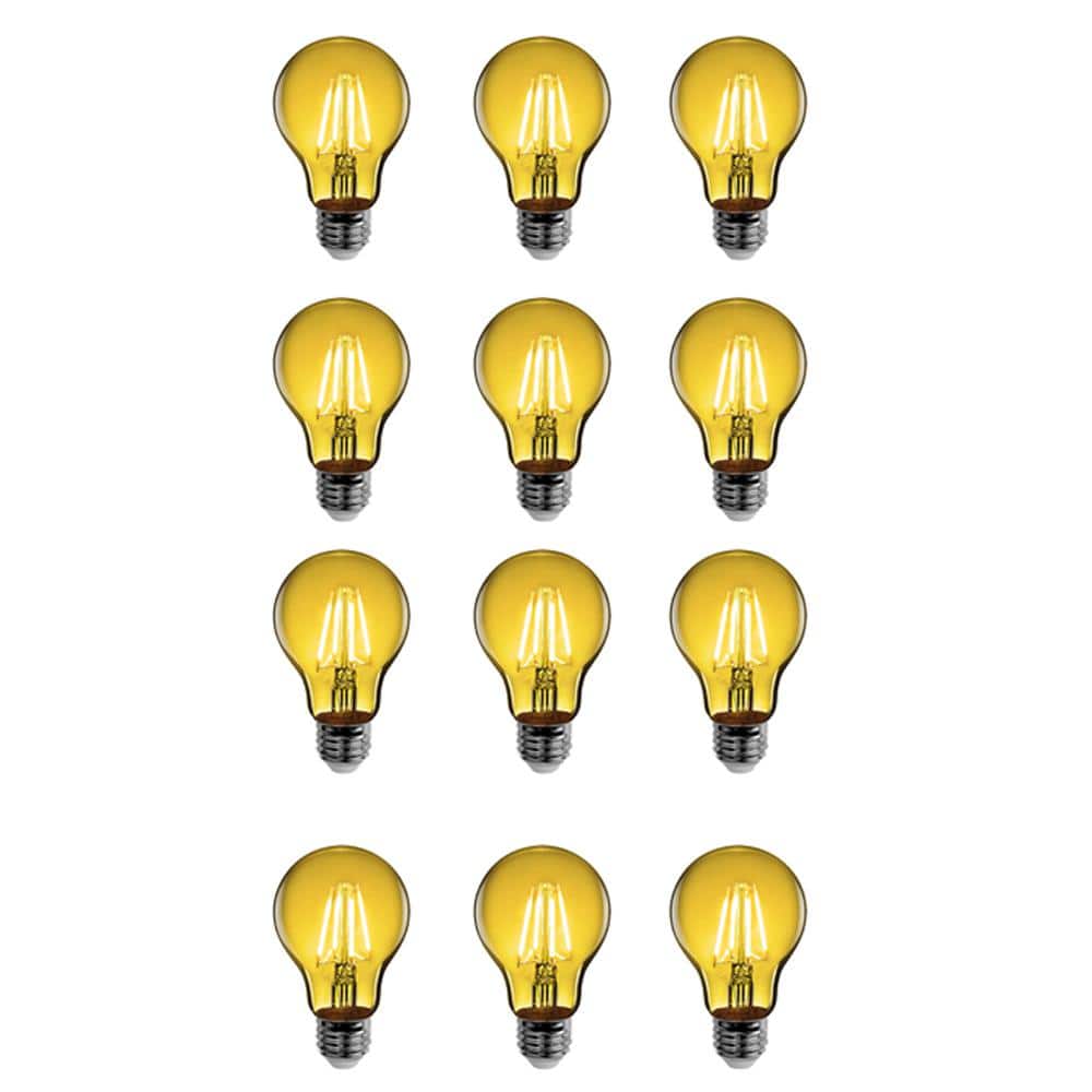25-Watt Equivalent A19 Medium E26 Base Dimmable Filament Yellow Colored LED