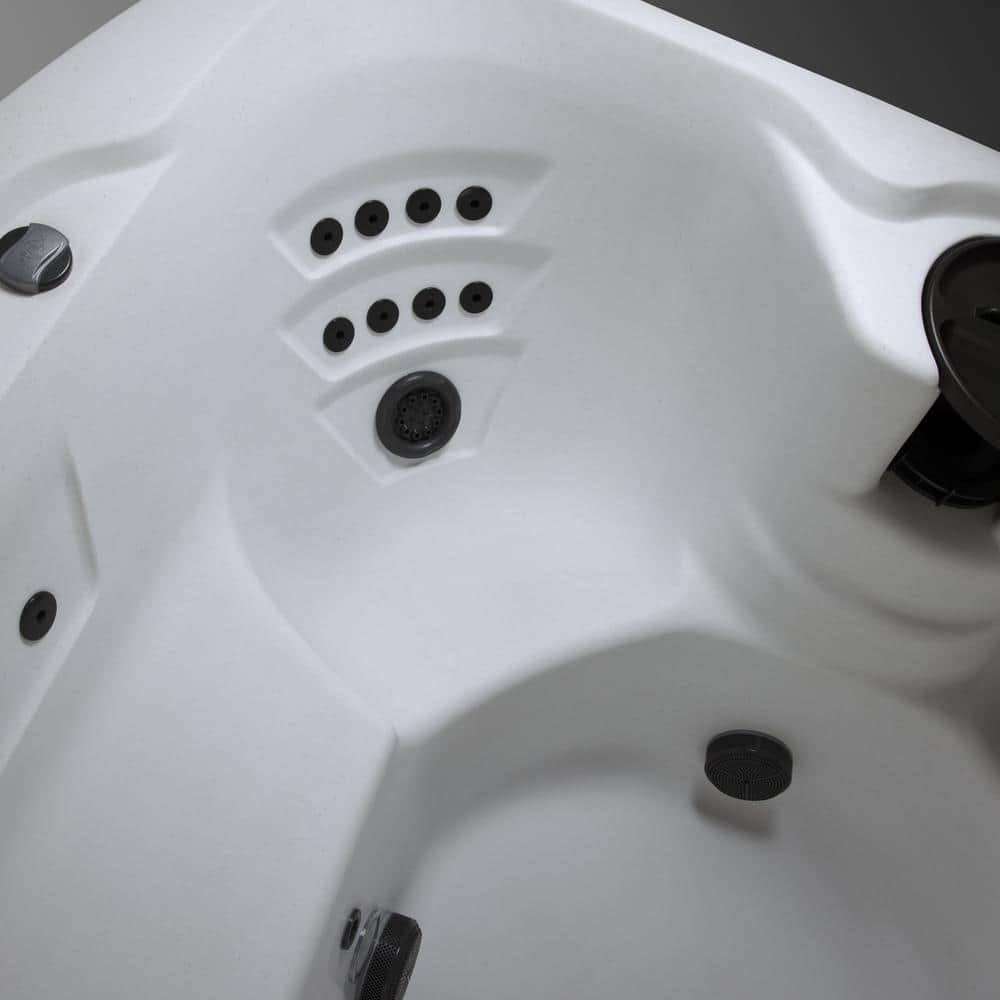 Leganza Arctic White and Gray 6-Person 90-Jet Spa with Lounge Seating