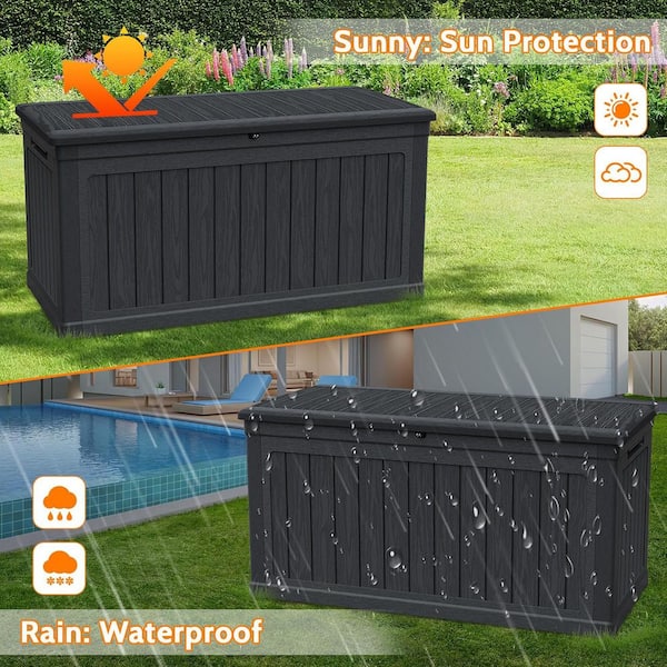 260 Gallon Resin Large Outdoor Storage Deck Box for Cushions