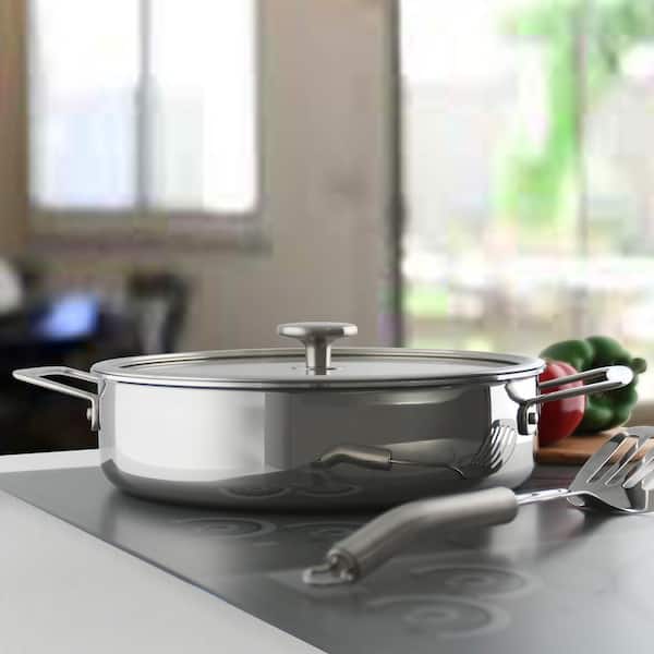 Chandler Cooking Set Stainless Steel Available in Small, and Large Size Include Saucepans Cooking Pots Pan Deep Pan with Tempered Glass Lid