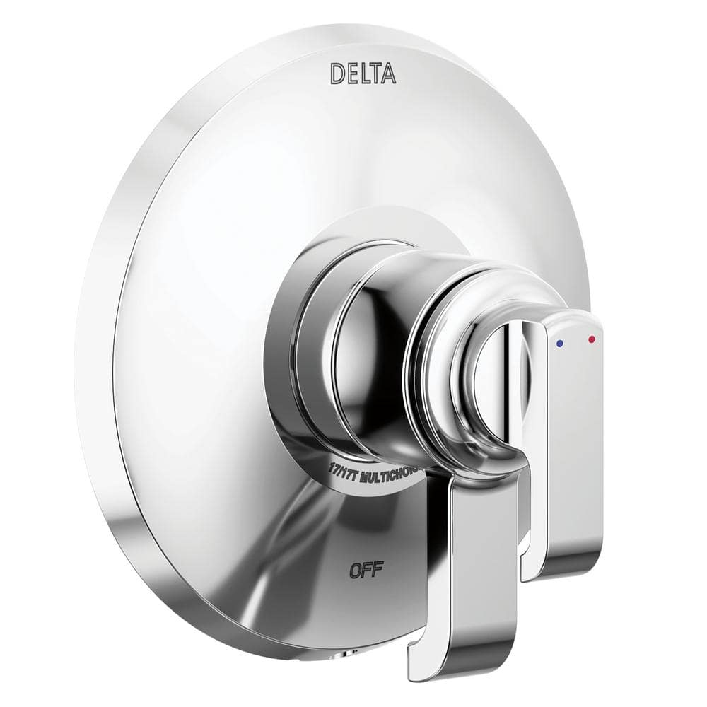 Delta Tetra 1-Handle Wall-Mount Valve Trim Kit in Lumicoat Chrome (Valve Not Included)