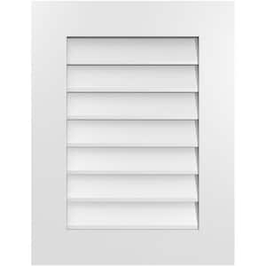 20 in. x 26 in. Vertical Surface Mount PVC Gable Vent: Decorative with Standard Frame