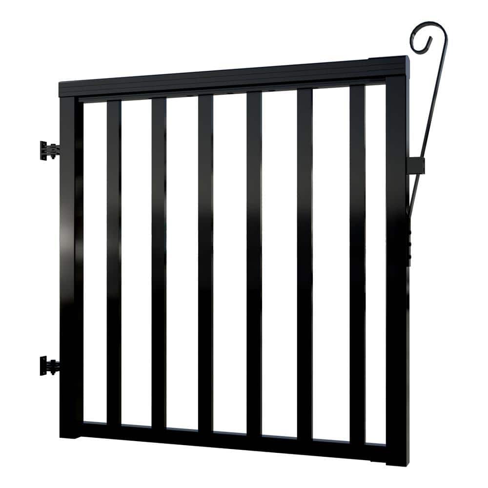 42 in. x 40 in. Black Aluminum Deck Railing Wide Picket Gate price history on PriceWatchPro