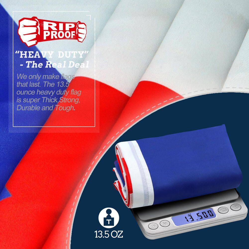 Rip-Proof 3x5 Puerto Rico Flag with Stainless Steel Grommets