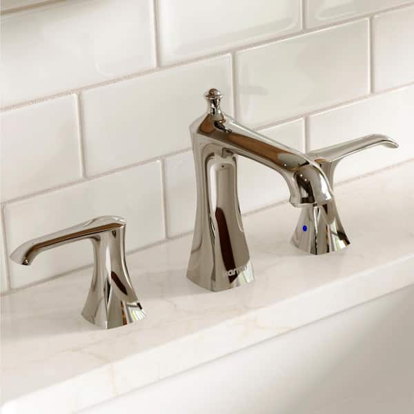 Woodburn 8 in. Widespread 2-Handle Bathroom Faucet with Matching Pop-Up Drain in Chrome