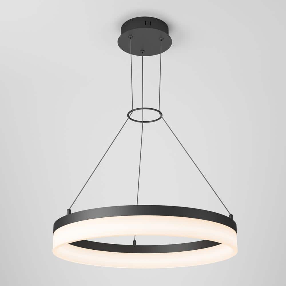Optical Crystal Drum LED Pendant Light in Black