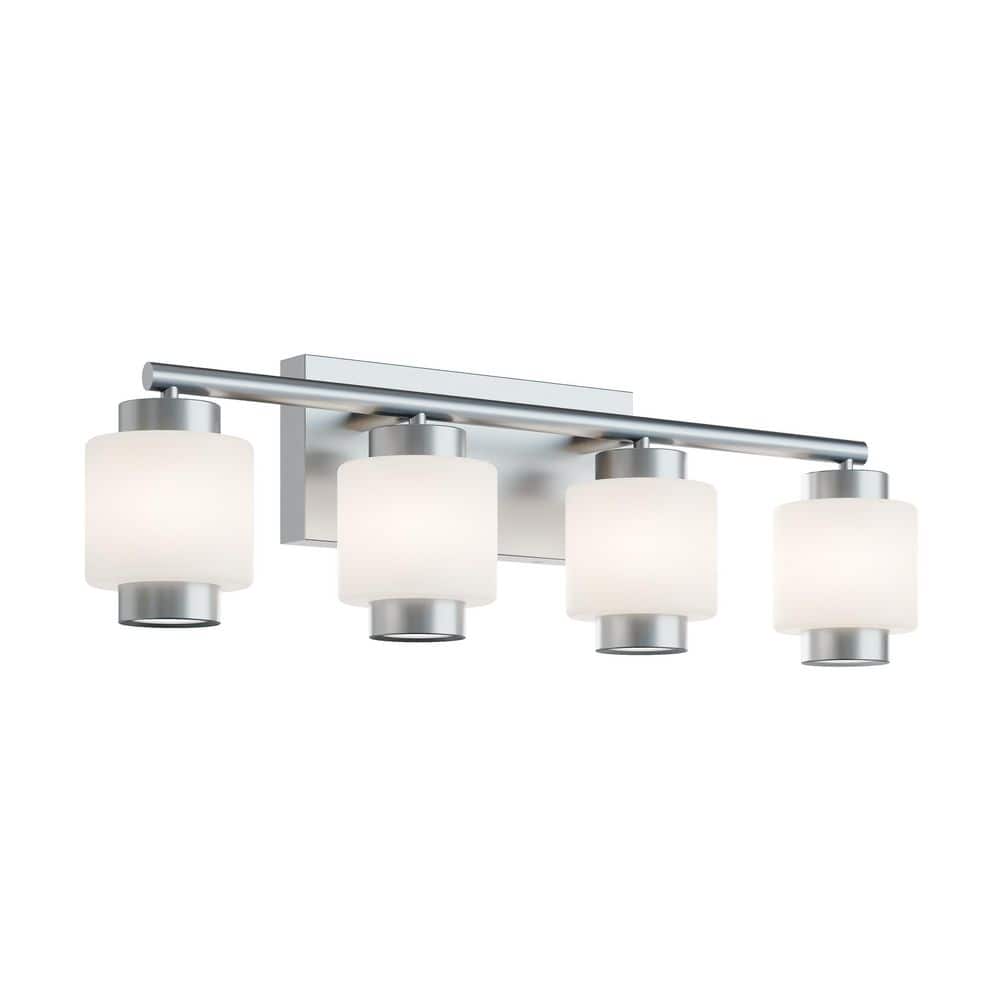 Sydney 7 in. 4-Light Satin Nickel LED Vanity Light Bar with White Acrylic Shade price history on PriceWatchPro