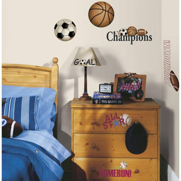 RoomMates 5 in. x 11.5 in. Play Ball Peel and Stick Wall Decals