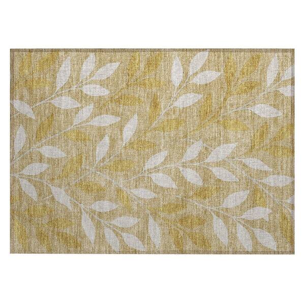 Chantille Machine Washable Indoor/Outdoor Abstract ACN3033 Gold 3 ft. x 4 ft. Area Rug
