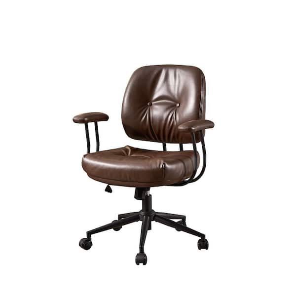 Allwex Skro PU Fabric Swivel Ergonomic Office Task Chair in Dark