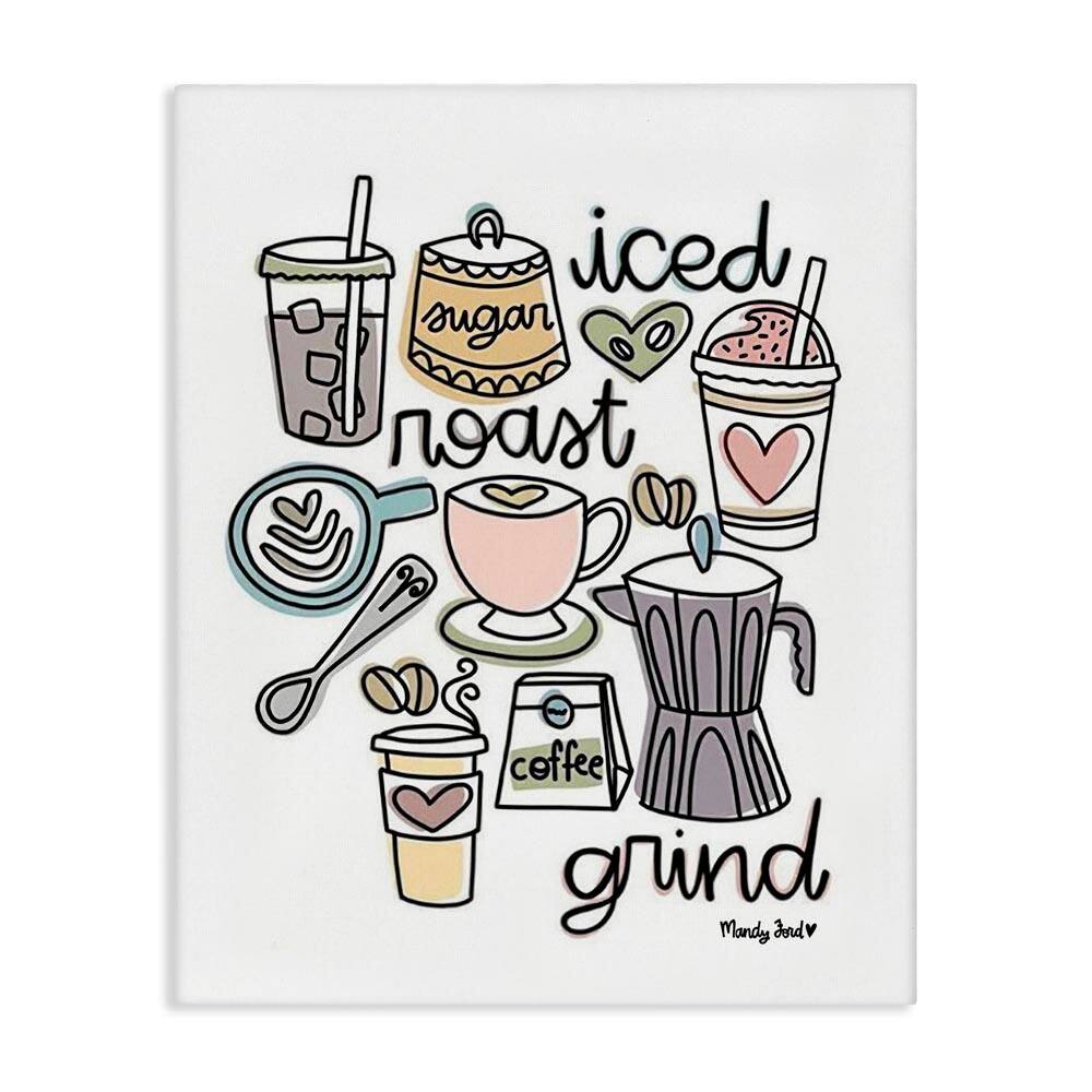 Various Coffee Types Trend by Mandy Ford Art + Illustration Unframed Food Graphic Art Print 20 in. x 16 in. price history on PriceWatchPro