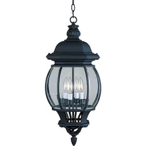 Crown Hill 4-Light Black Outdoor Hanging Lantern