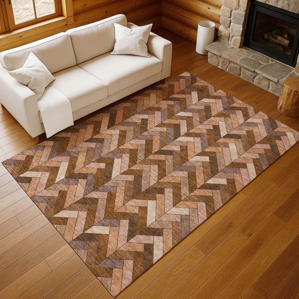 Chantille Machine Washable Indoor/Outdoor Abstract ACN2296 Copper 5 ft. x 7 ft. 6 in. Area Rug price history on PriceWatchPro