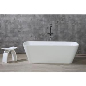 AB9952 68 in. Resin Flatbottom Bathtub in Matte White