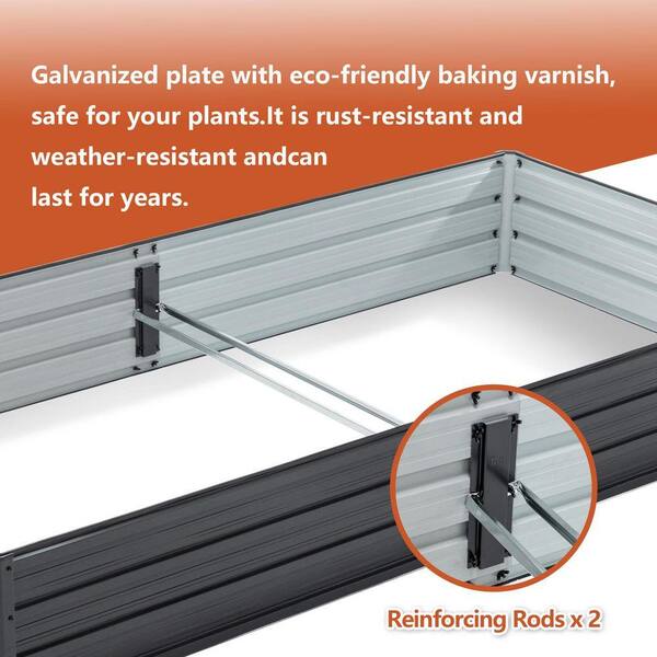 geenbee 花魁 ECOCHIC SPACES INC 94.3 in. x 47.2 in. x 13.4 in. Galvanized