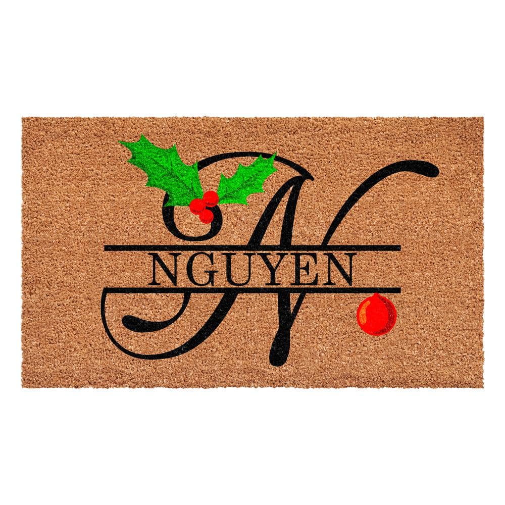 Christmas Holly 36 in. x 24 in. Coir Monogrammed Letter N Door Mat price history on PriceWatchPro