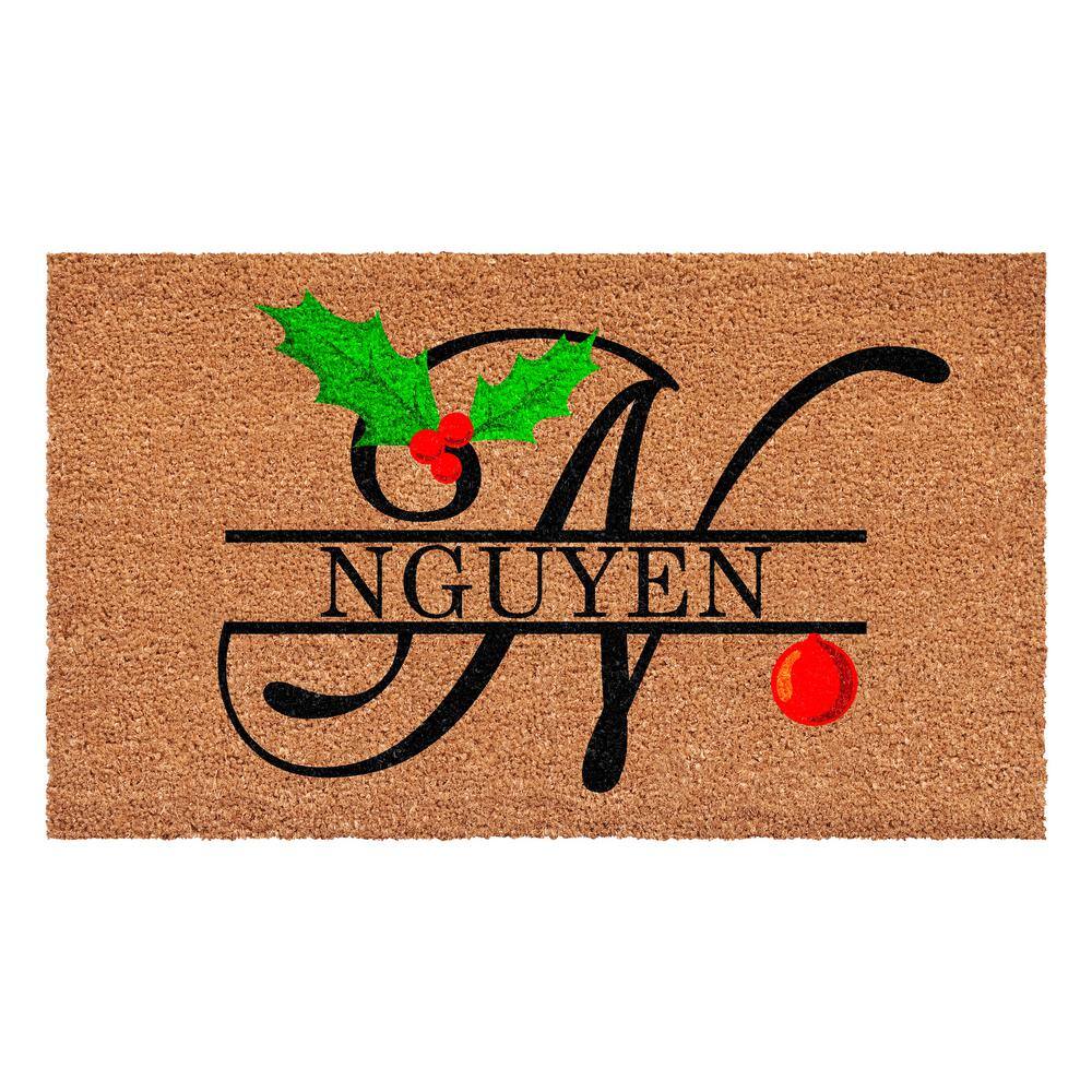 Christmas Holly 48 in. x 24 in. Coir Monogrammed Letter N Door Mat price history on PriceWatchPro