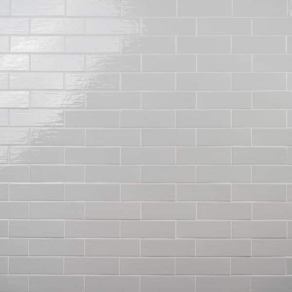 Ivy Hill Tile Crux Silver 2.81 in. x 8.75 in. Polished Porcelain Subway Wall Tile (7.52 sq. ft./Case)